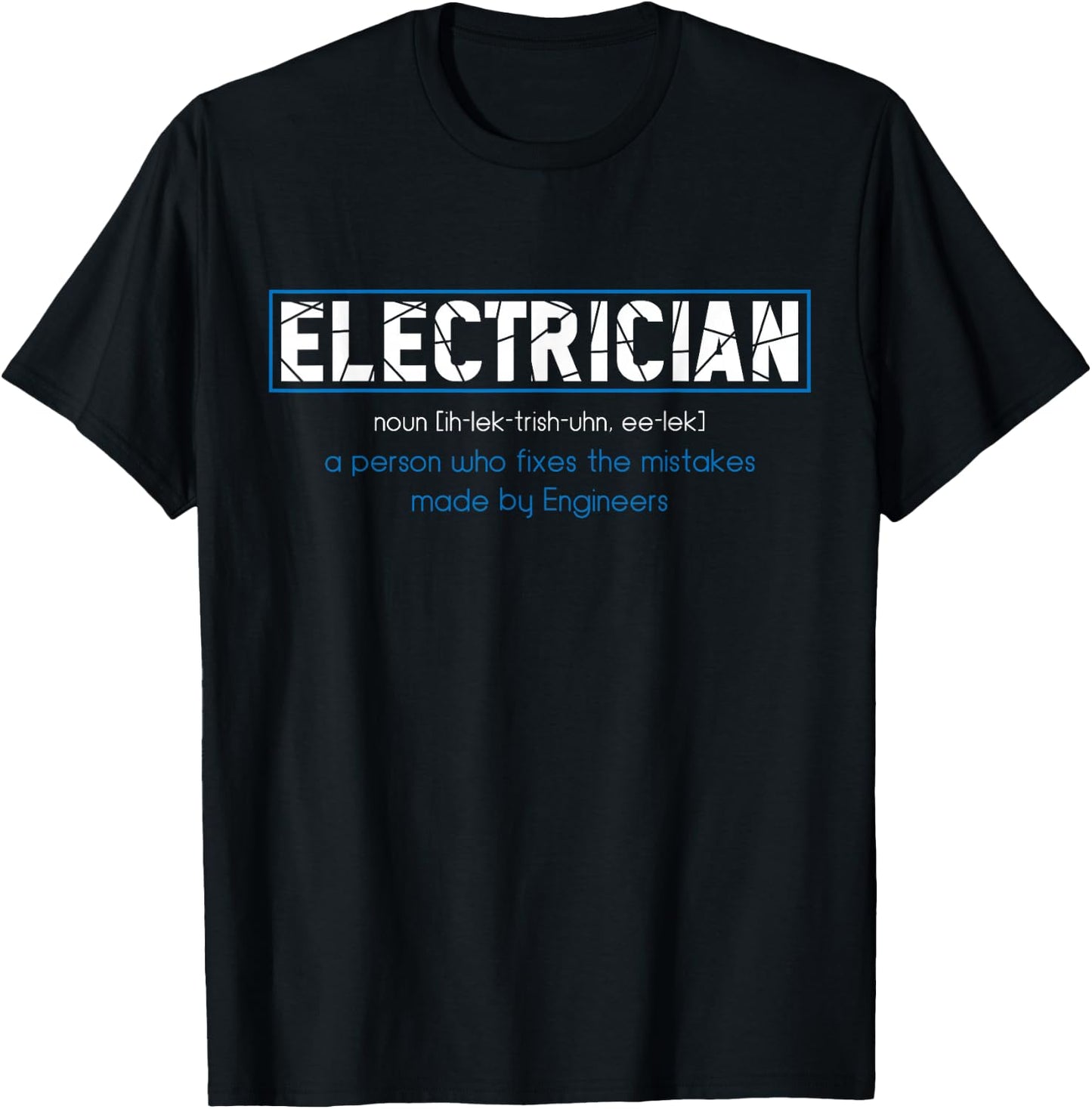 Funny Electrician Apparel & Gifts Electrician Definition - Men's Black Small Classic Fit Short Sleeve T-Shirt - T-Shirt | Black