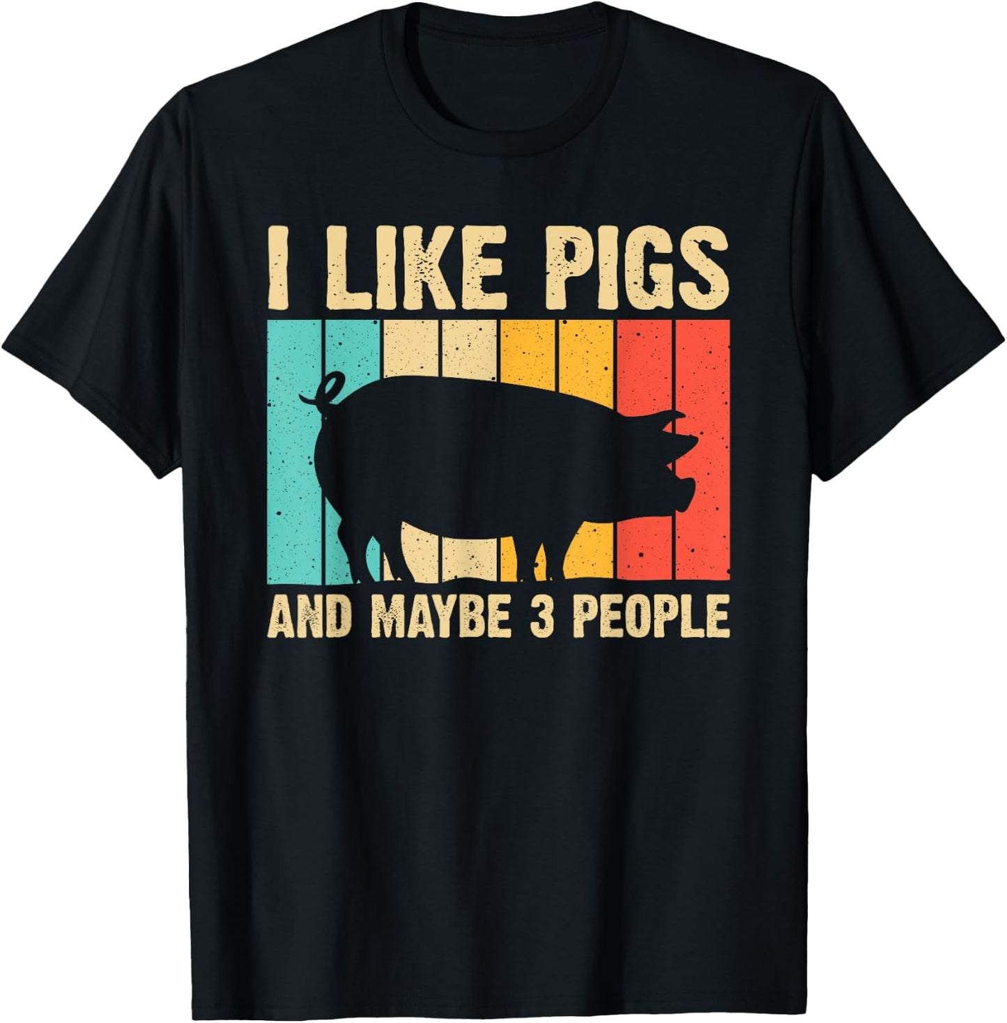 Funny Pig Women Farm Animal Swine Vintage Pig Lovers T-Shirt - T-Shirt | Black