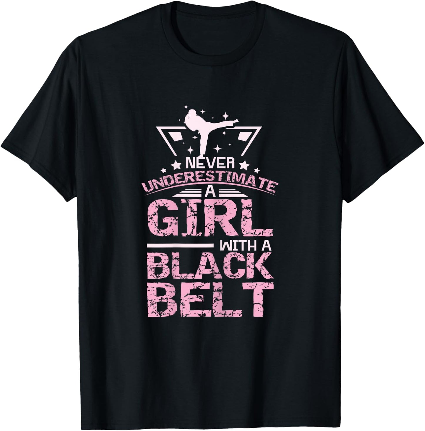 Black Belt Karate Taekwondo Girl T-Shirt - T-Shirt | Black