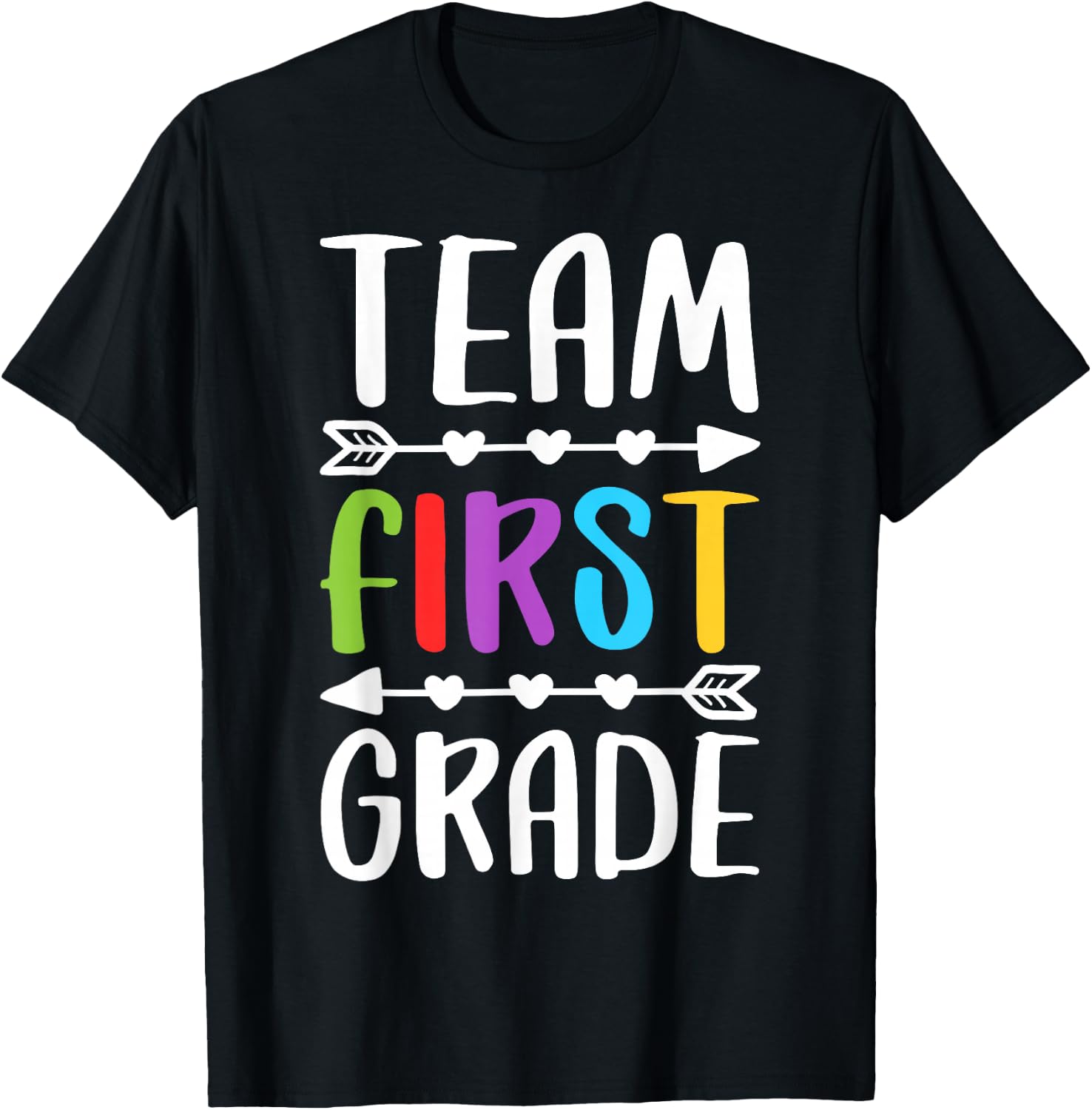 Team First Grade Shirt 1st Grade Boy Girl Student Teacher T-Shirt - T-Shirt | Black