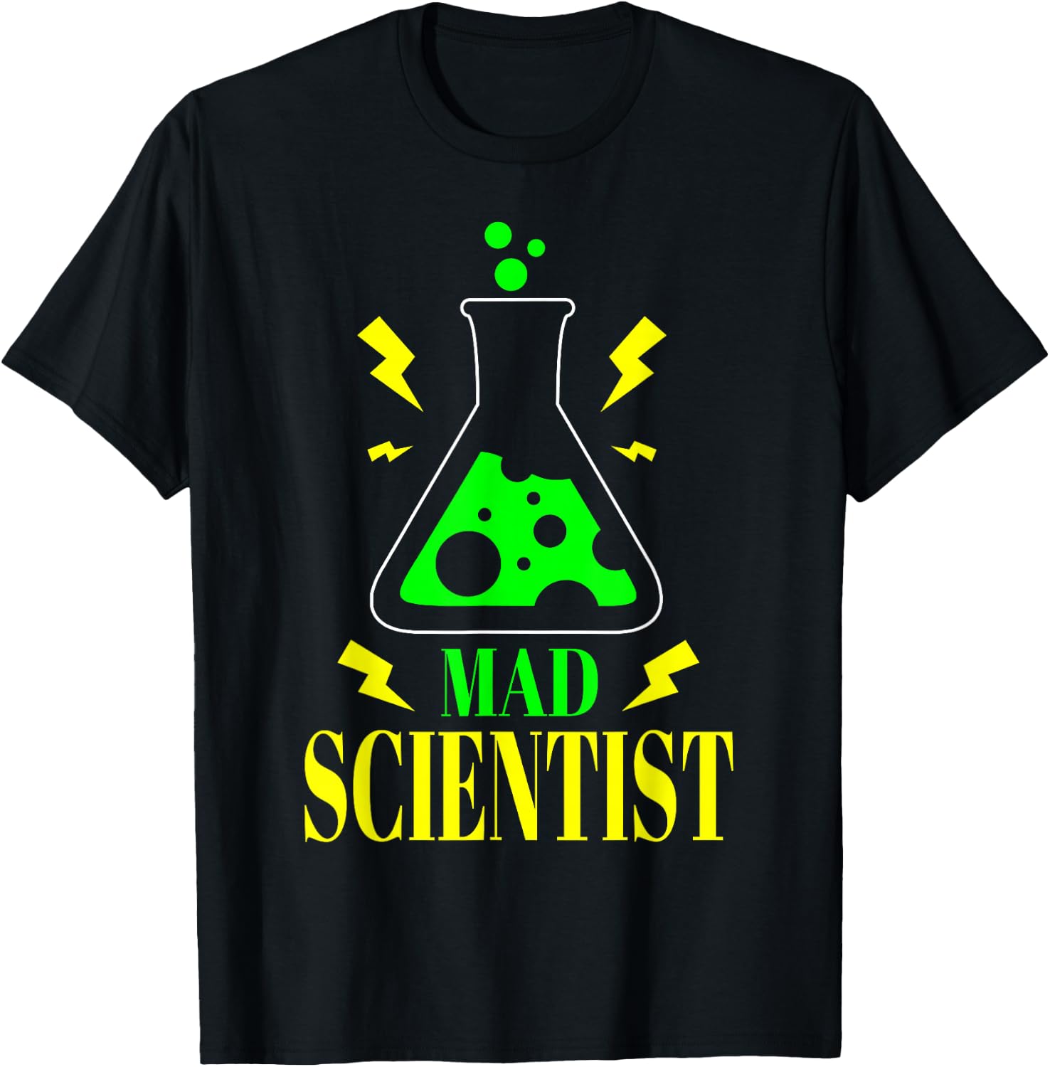 Funny Mad Scientist Men Women Kids Halloween Science Teacher T-Shirt - T-Shirt | Black