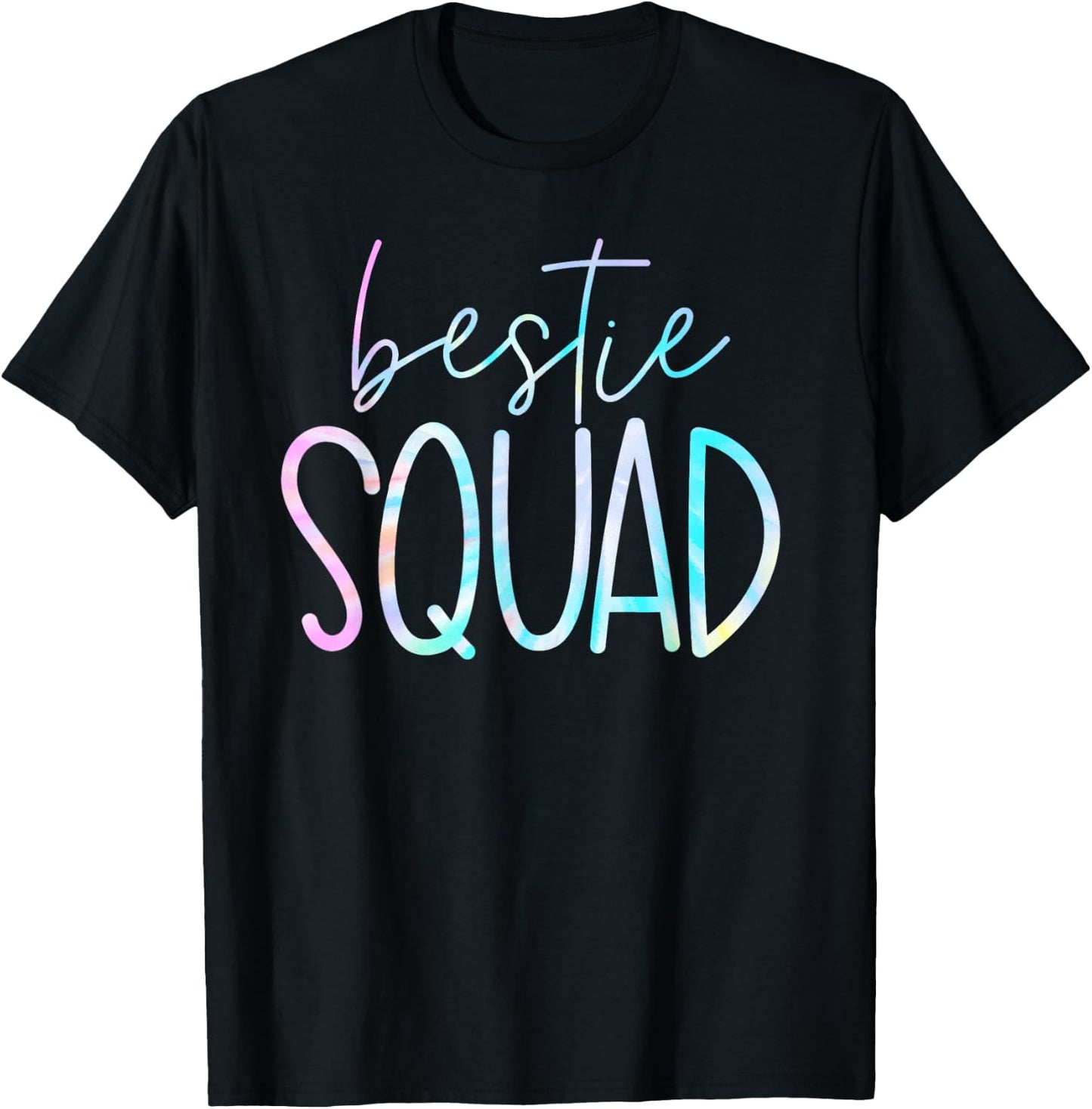 Best Friend Matching Squad Tie Dye Bestie BFF T-Shirt - T-Shirt | Black