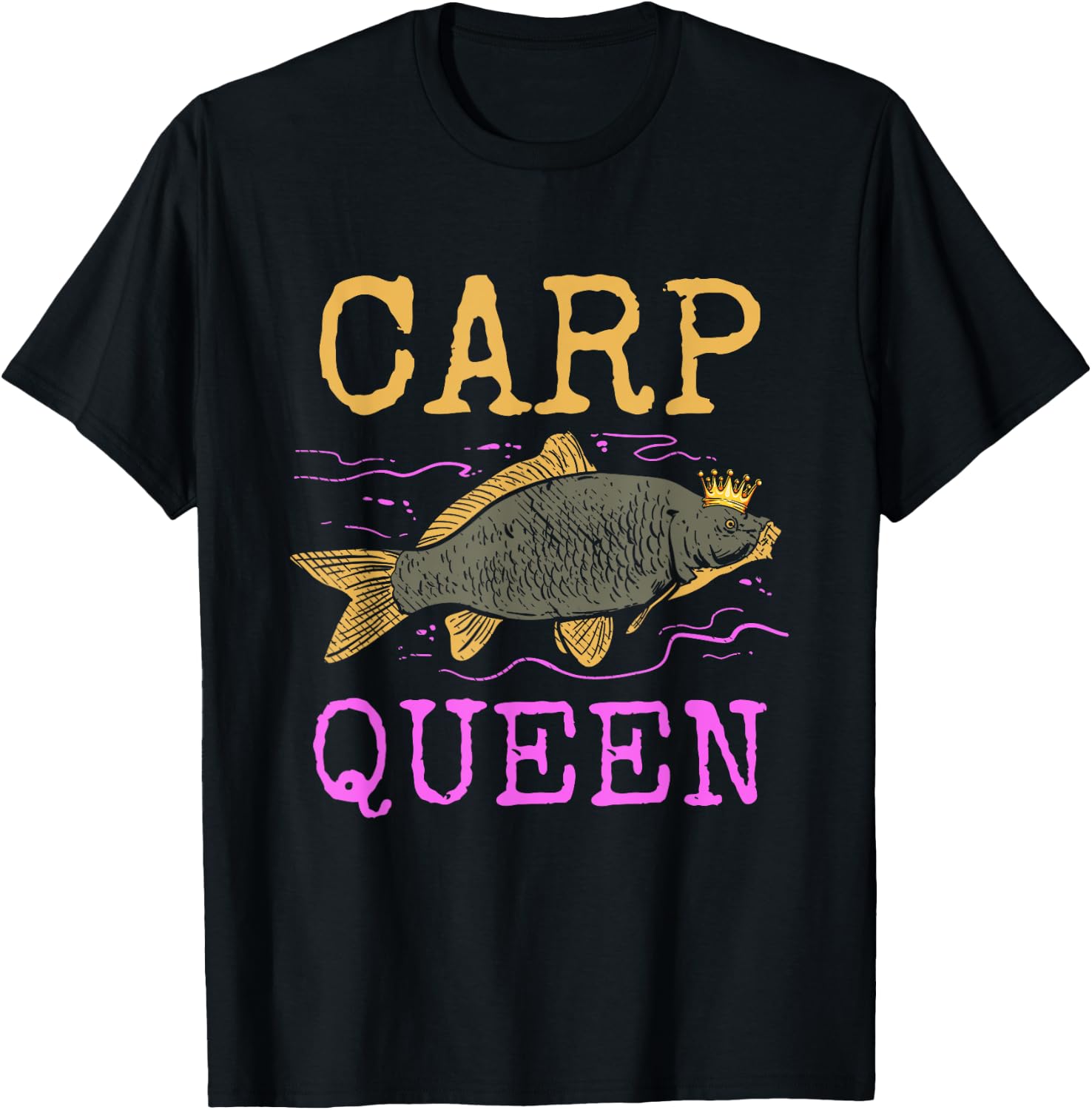 Carp Queen - Carps Fishing Angler Sportfishing Angling T-Shirt - T-Shirt | Black