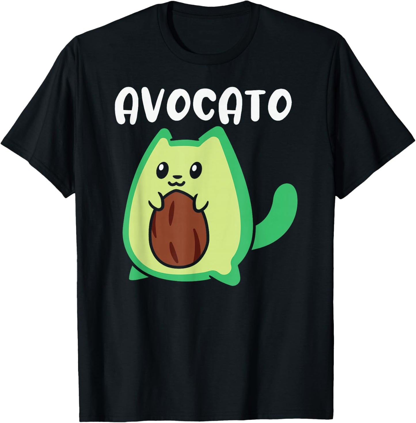 Avocato Funny Cat Lovers Avocado Novelty T-Shirt - T-Shirt | Black