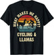 Llama and Cycling Lover Bike Pet Bicycle Vintage Animal Cute T-Shirt - T-Shirt | Black