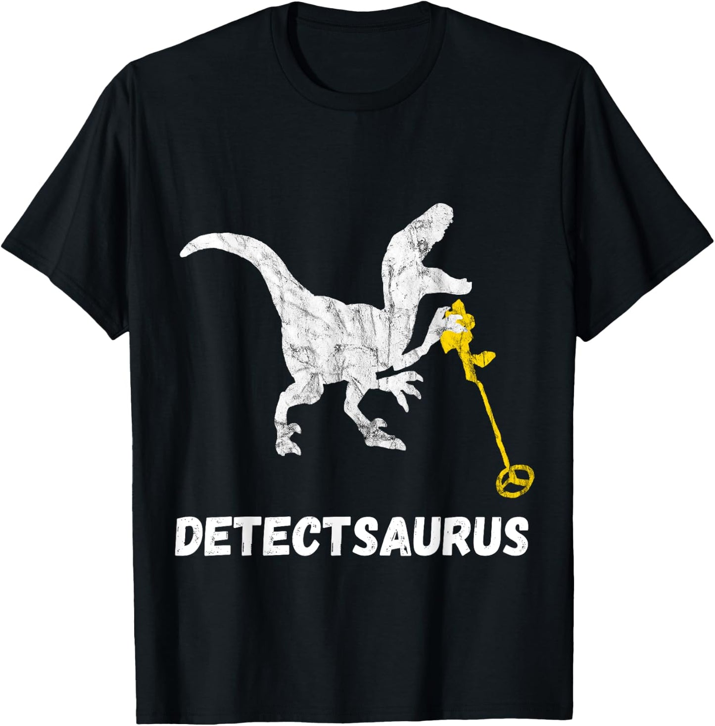 Metal Detecting Saurus Detector Dinosaur Relic Hunter T-Shirt - T-Shirt | Black