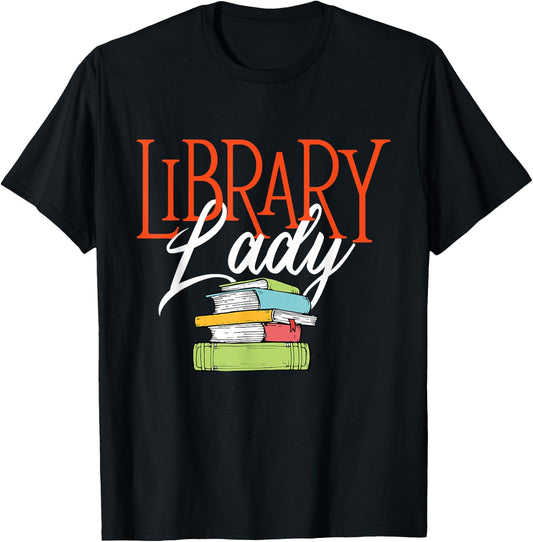 Library Lady - Bookworm Books Book Lover School Librarian T-Shirt - T-Shirt | Black