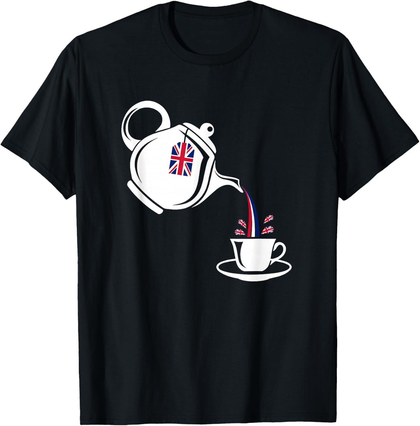 Time For Tea England - English Novelty Souvenir Memorabilia T-Shirt - T-Shirt | Black