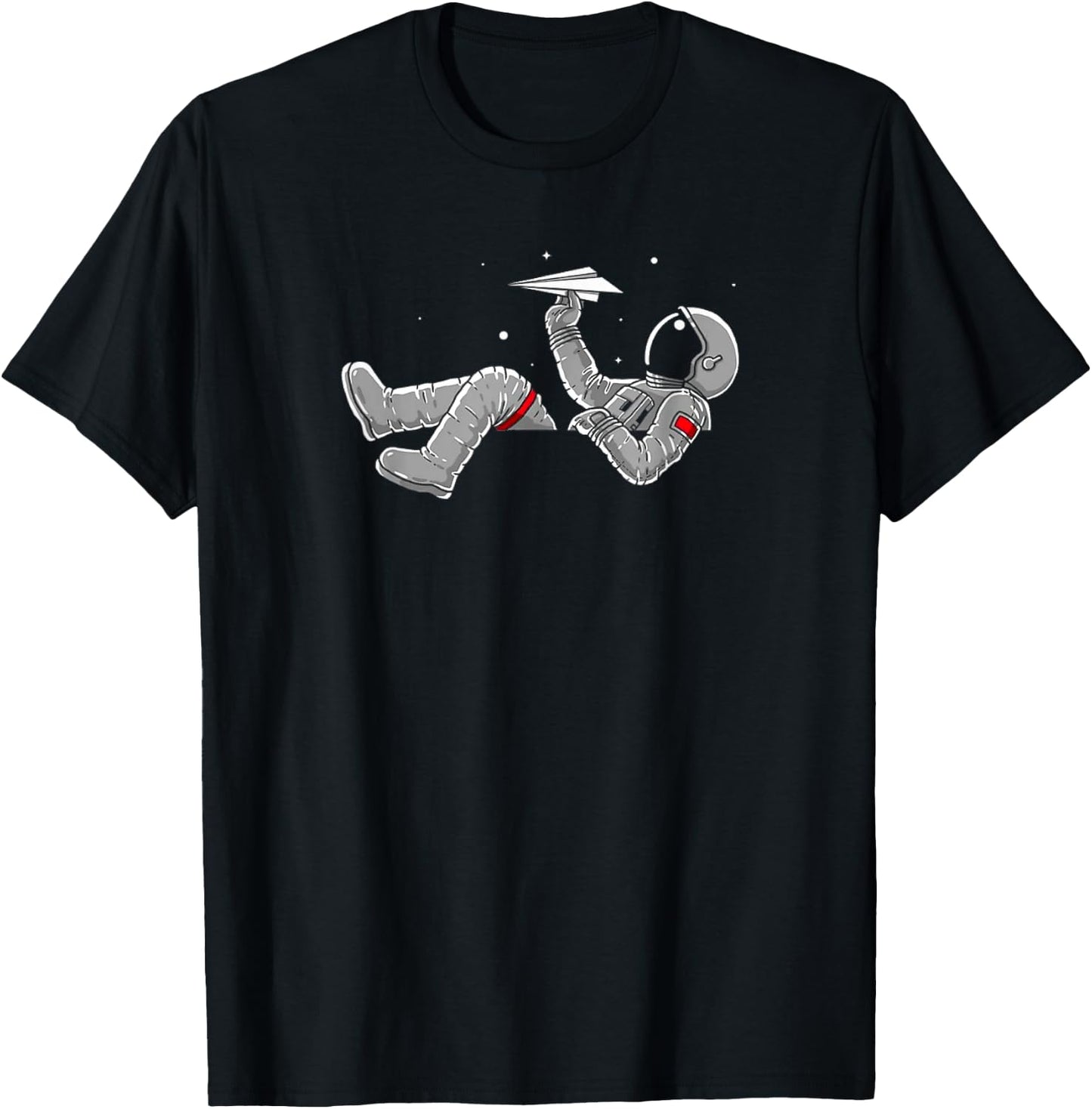 Relaxing Astronaut Throwing Paper Airplanes T-Shirt - T-Shirt | Black