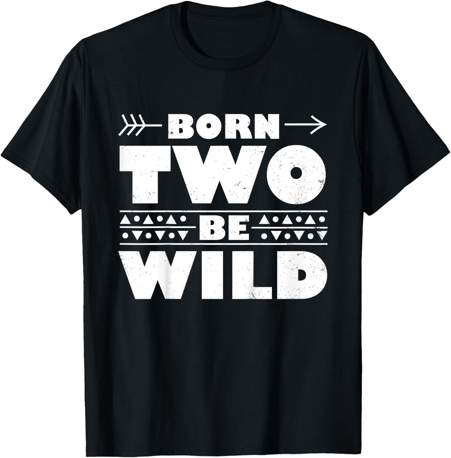 Born Two Be Wild Toddler Girl Birthday Shirt 2 Year Kid Gift T-Shirt - T-Shirt | Black