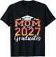 Proud Mom of Two Class of 2027 Graduates Twins Graduation T-Shirt - T-Shirt | Black