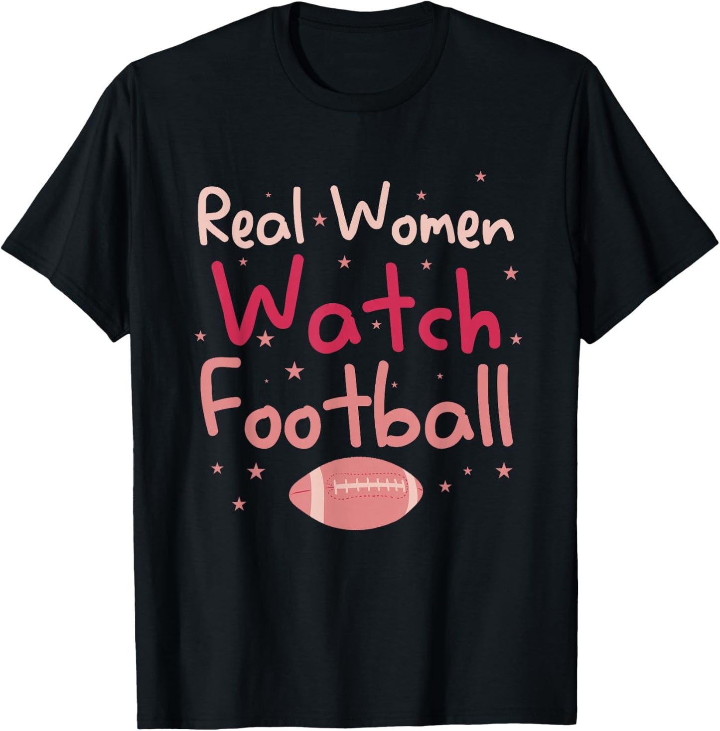 Real Women Watch Football Rugby Lineman Fan T-Shirt - T-Shirt | Black
