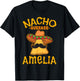 Nacho Average Amelia Personalized Name Funny Taco T-Shirt - T-Shirt | Black