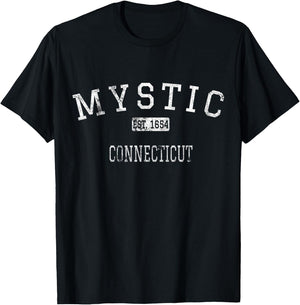 Mystic Connecticut CT Vintage T-Shirt - T-Shirt | Black
