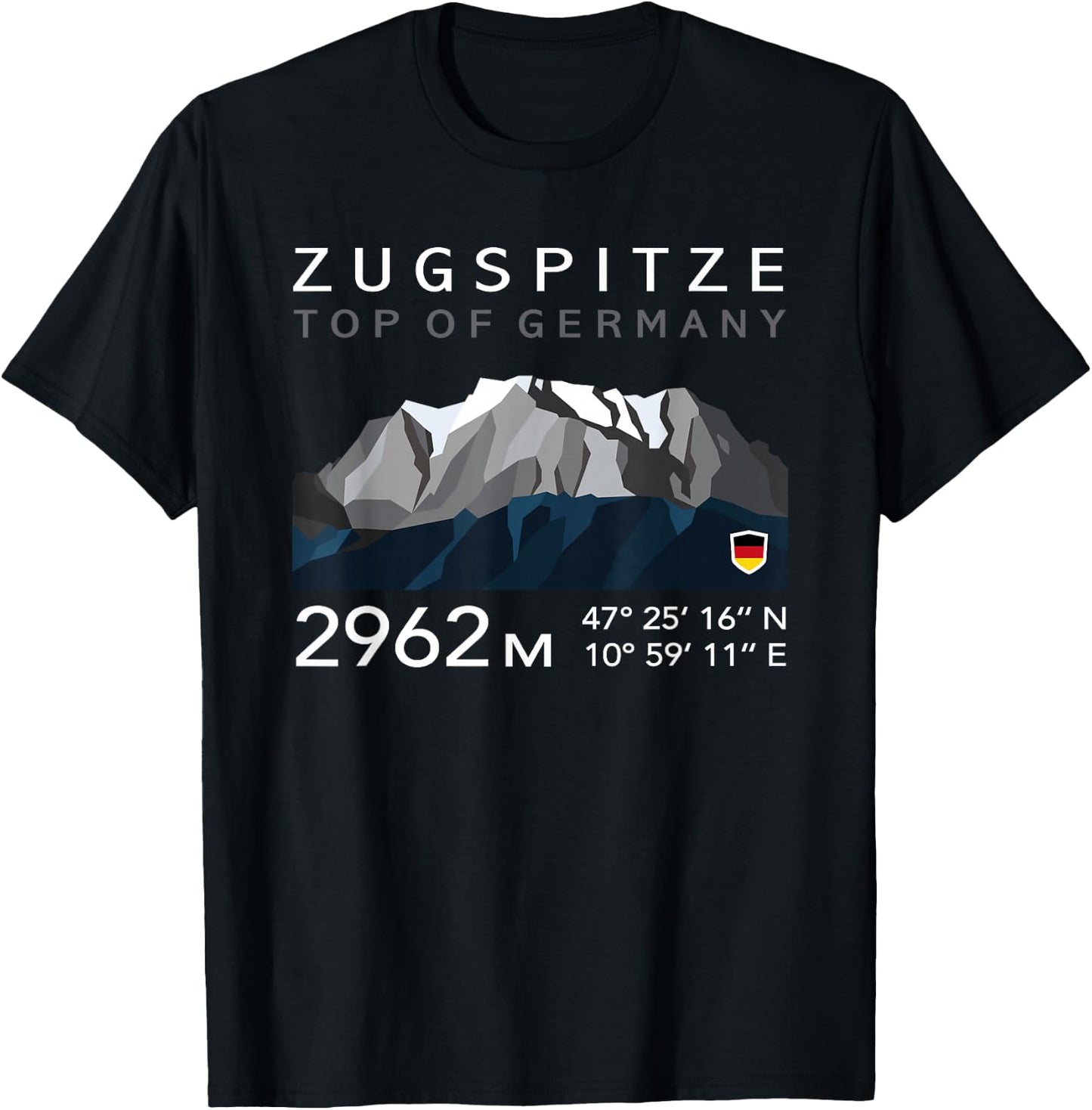 Germany Bavaria Zugspitze German Mountain Summit Souvenir T-Shirt - T-Shirt | Black