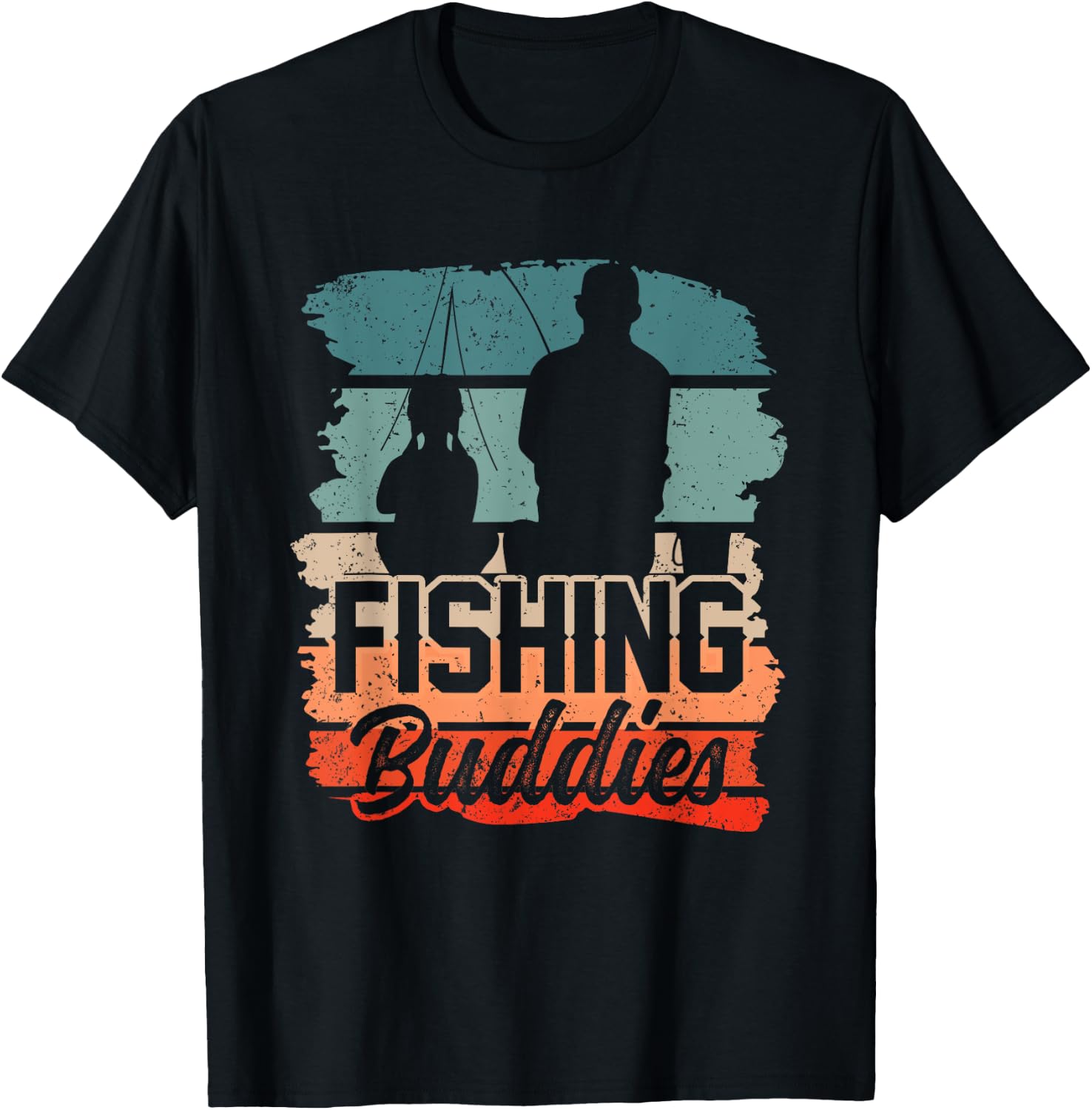 Fishing Buddies Fisher Buddy Fisherman T-Shirt - T-Shirt | Black