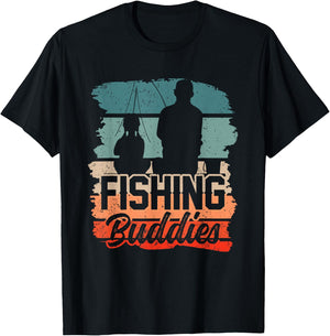 Fishing Buddies Fisher Buddy Fisherman T-Shirt - T-Shirt | Black