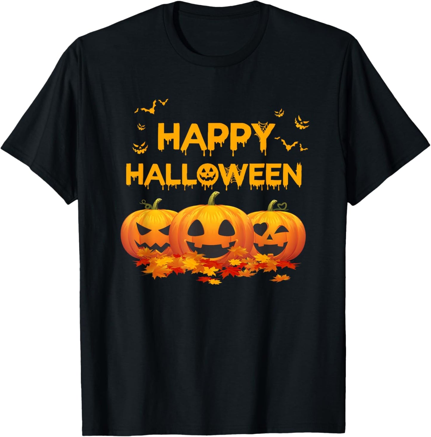 Happy Halloween Costumes Funny Gifts Pumpkins Men Women Kids T-Shirt - T-Shirt | Black