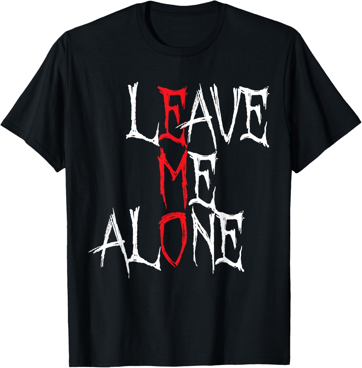 Leave me Alone Emo Aesthetic Goth Scene Alternative Music T-Shirt - T-Shirt | Black