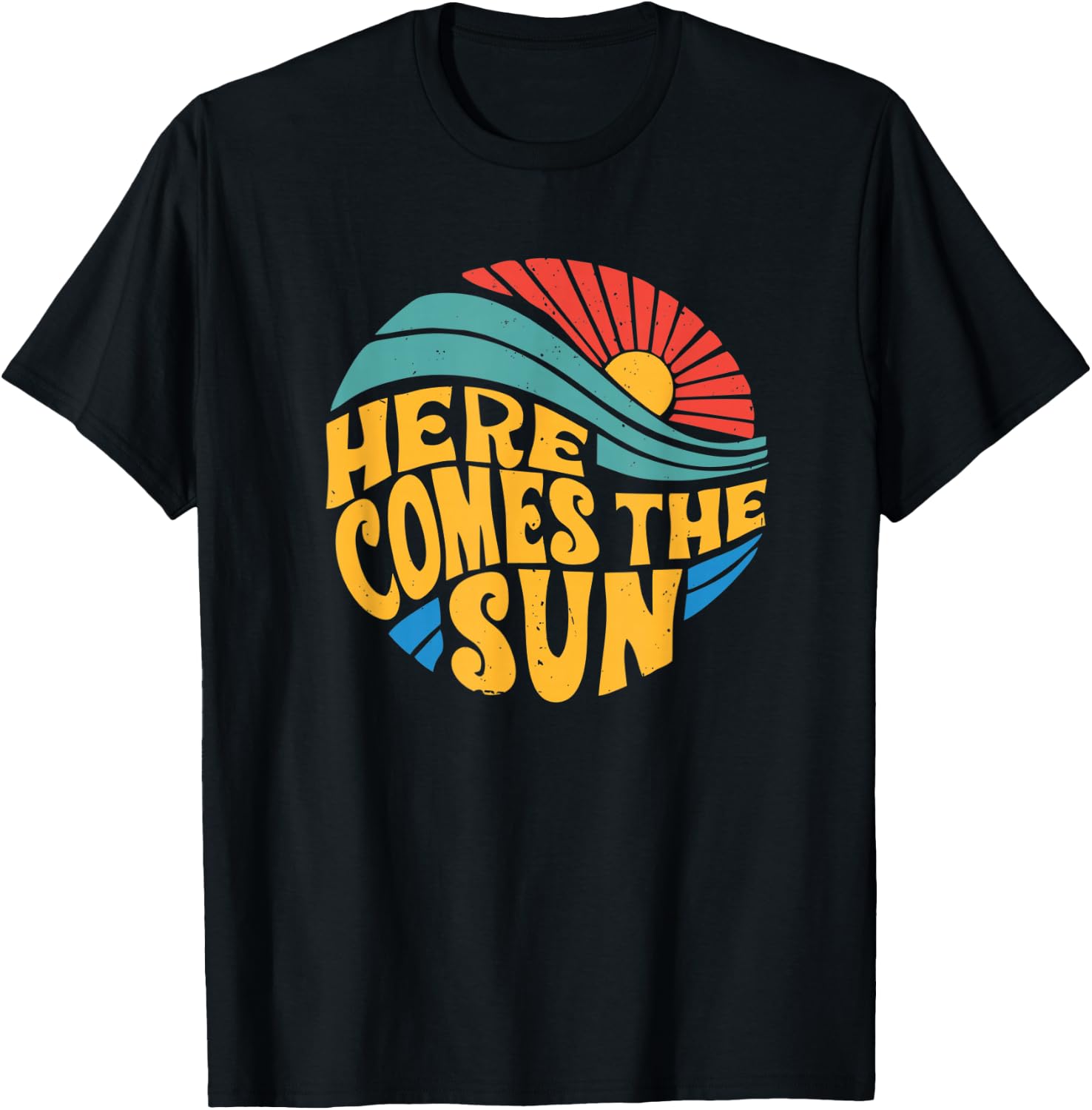 Here Comes The Sun Music Lover Graphic T-Shirt - T-Shirt | Black