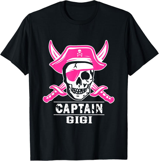 Captain Gigi shirt Pirate Halloween T-Shirt - T-Shirt | Black