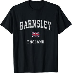 Barnsley England Vintage Athletic Sports Design T-Shirt - T-Shirt | Black