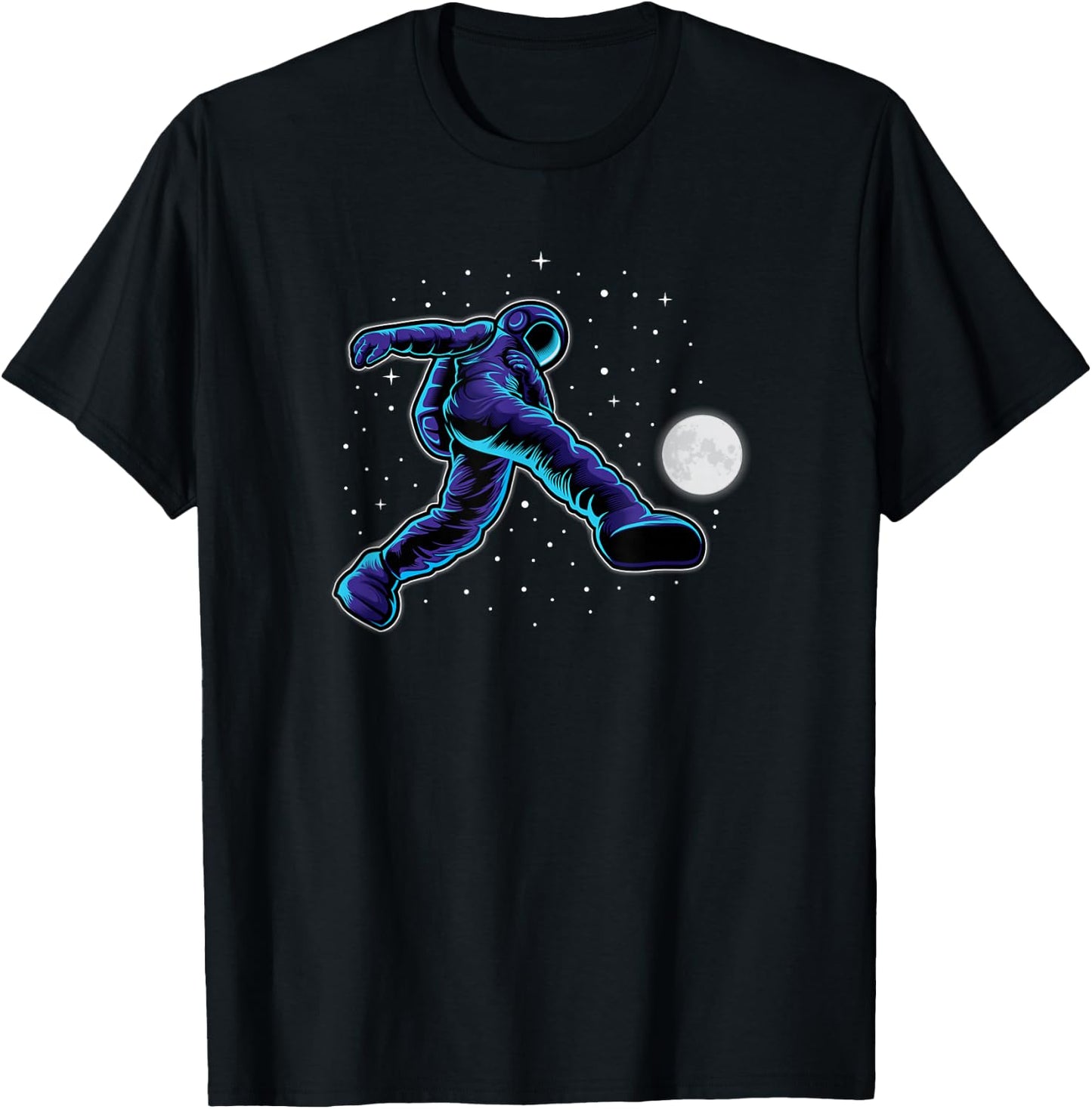 Astronaut Shirt Soccer Playing In Space Soccer Players Gift T-Shirt - T-Shirt | Black