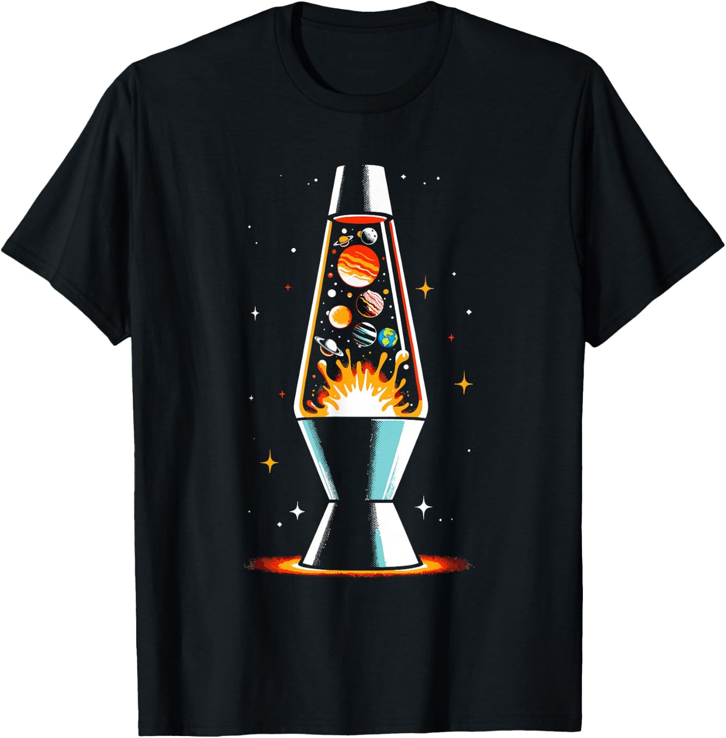 Planets Lava Lamp Science Gifts Men Kids Women Funny Space T-Shirt - T-Shirt | Black