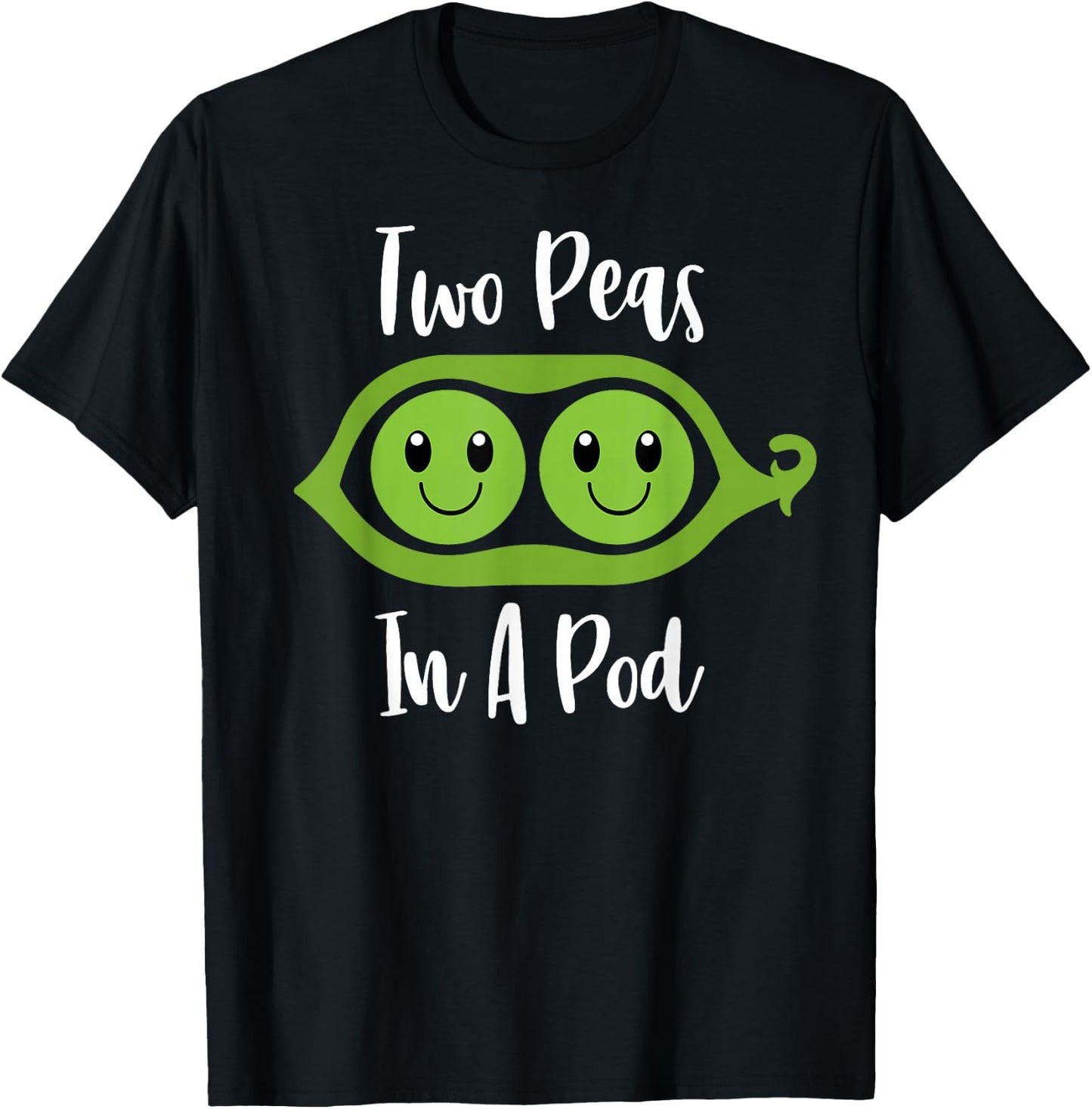 TWO PEAS IN A POD Cute Brother Sister Twins Couples Matching T-Shirt - T-Shirt | Black