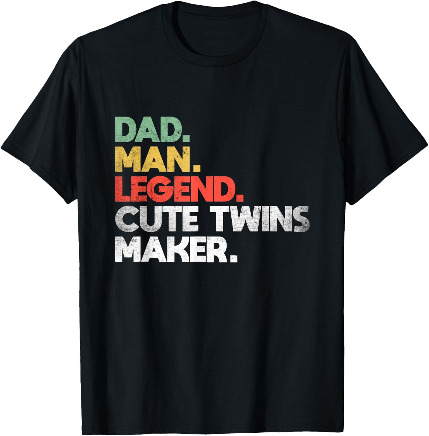 Funny Dad of Twins Cute Twins Maker Daddy of Twins 2023 T-Shirt - T-Shirt | Black