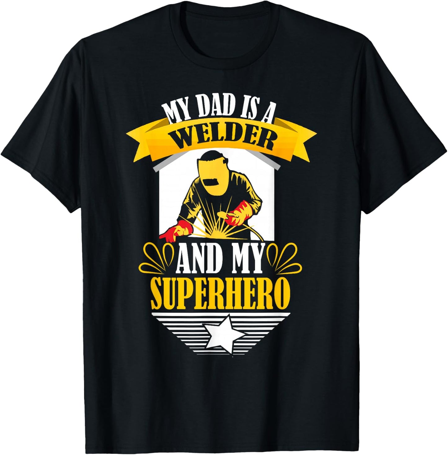 My Dad is A Welder Son Daughter Welding Weld Kids Boys Girls T-Shirt - T-Shirt | Black