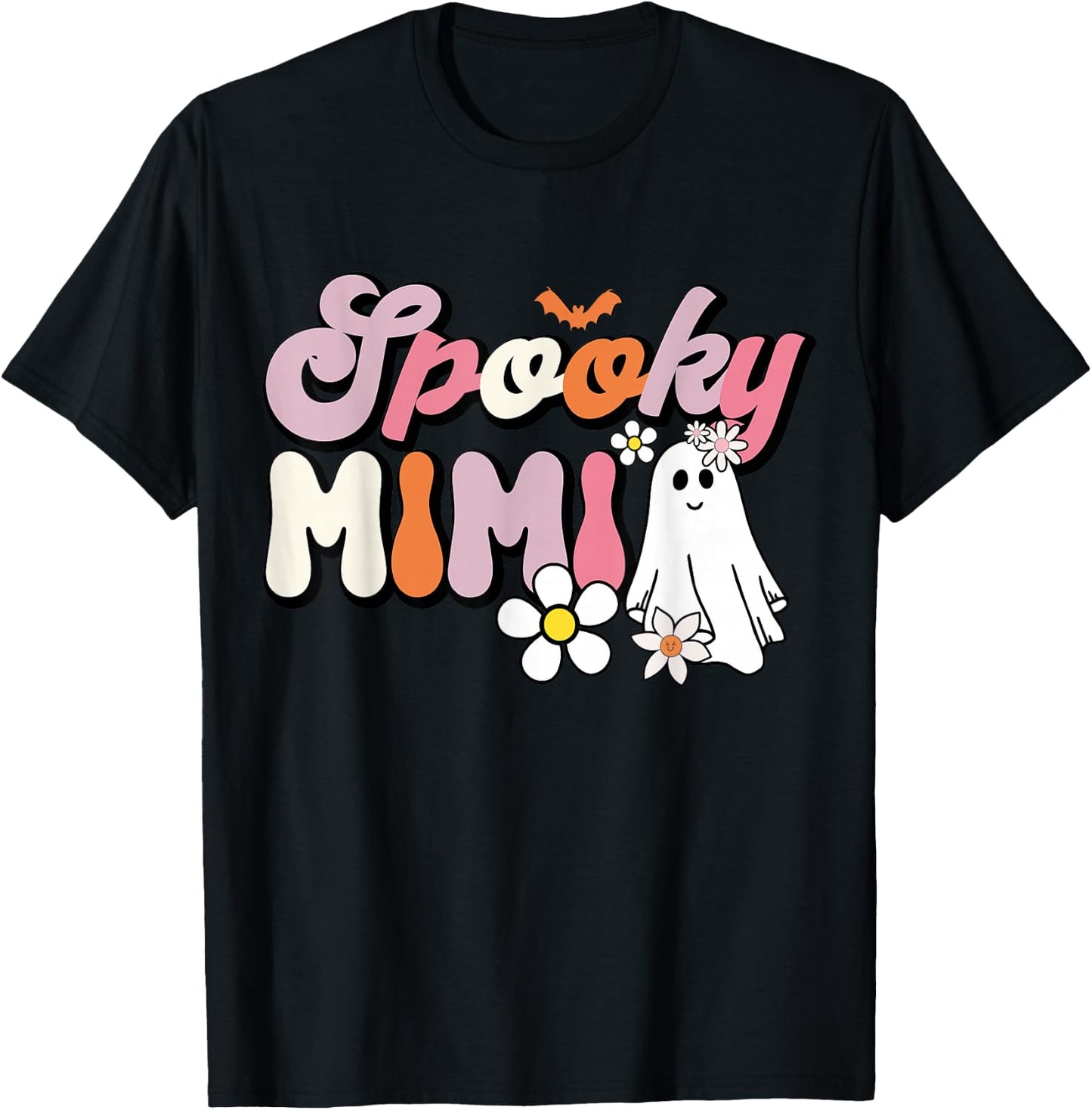 Groovy One Spooky Mimi Mama Grandma Witch Mom Halloween T-Shirt - T-Shirt | Black