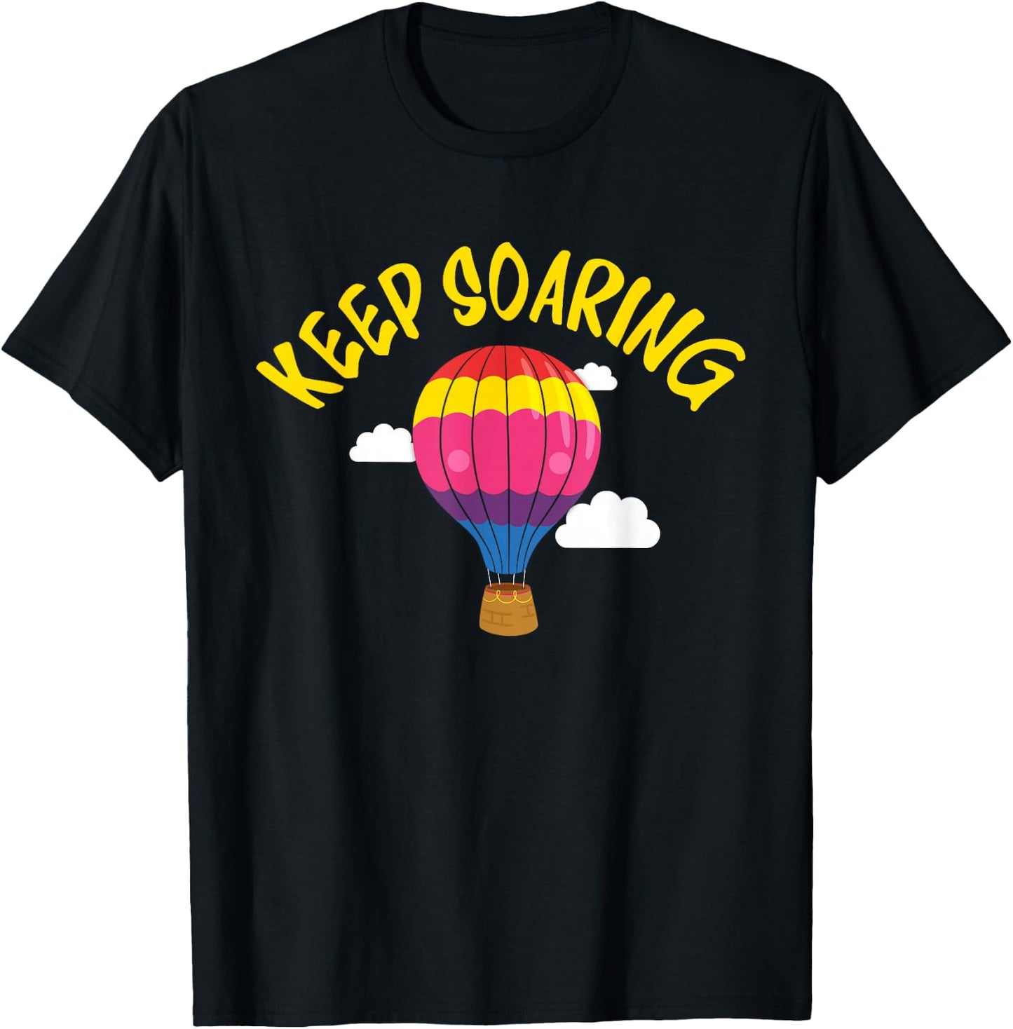 Keep Soaring Hot Air Balloon Enthusiast Motivational T-Shirt - T-Shirt | Black
