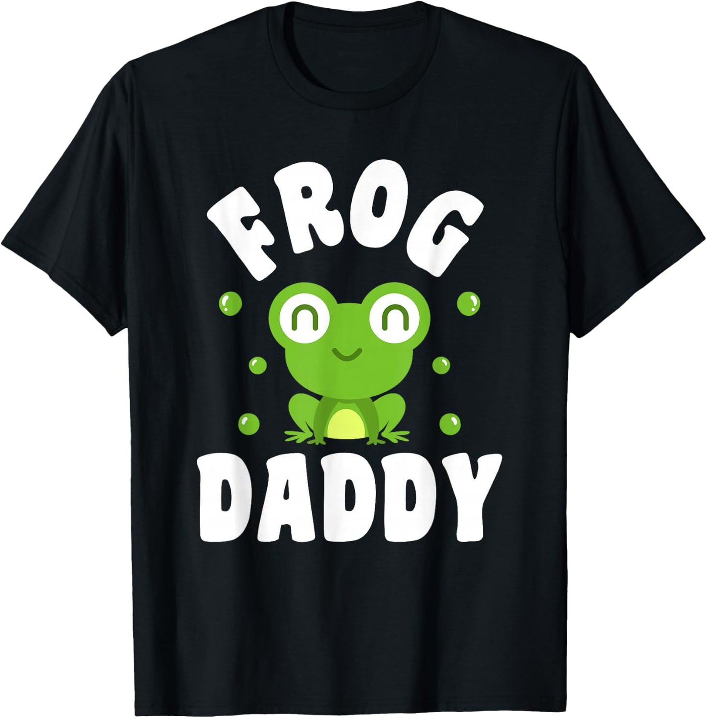 Cute Frog Daddy Cartoon Design T-Shirt - T-Shirt | Black