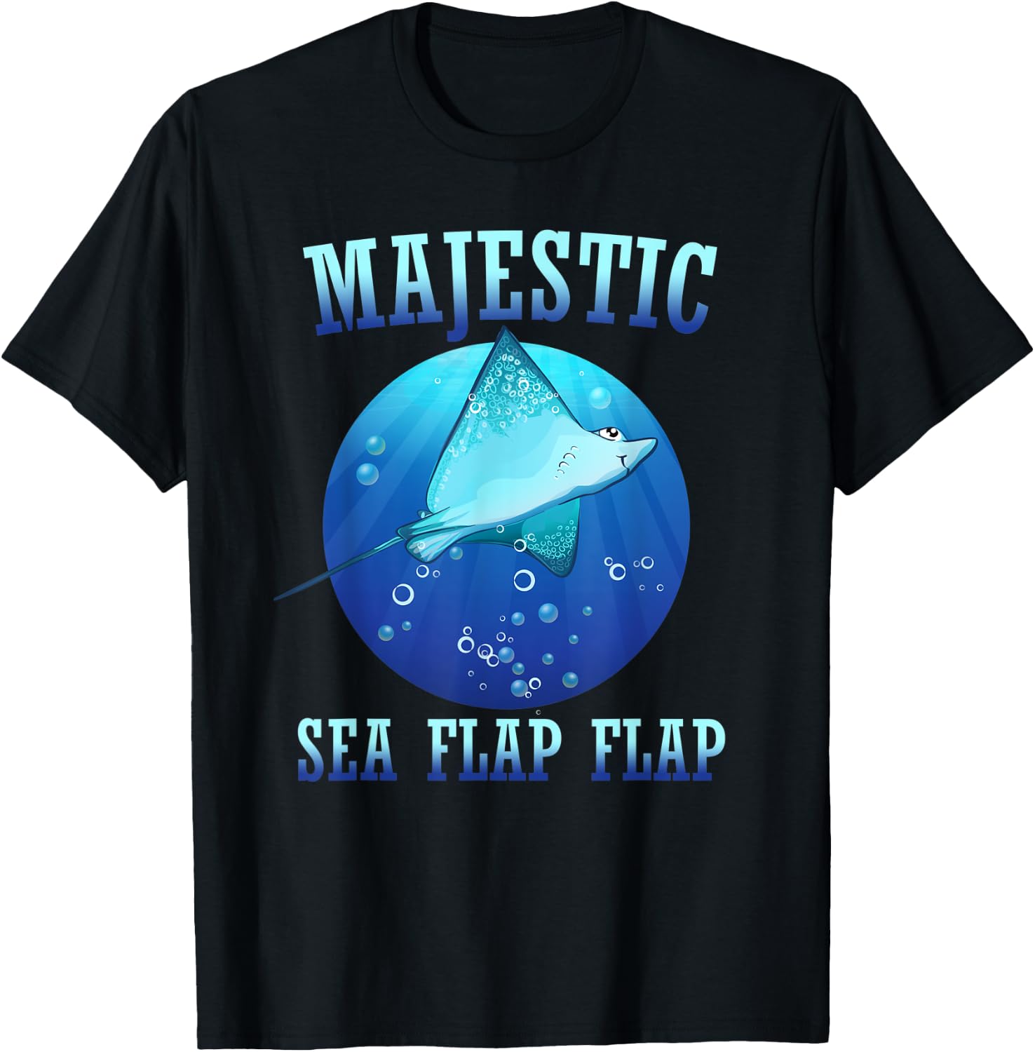Majestic Sea Flap Flap Stingray T-Shirt - T-Shirt | Black