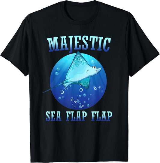 Majestic Sea Flap Flap Stingray T-Shirt - T-Shirt | Black