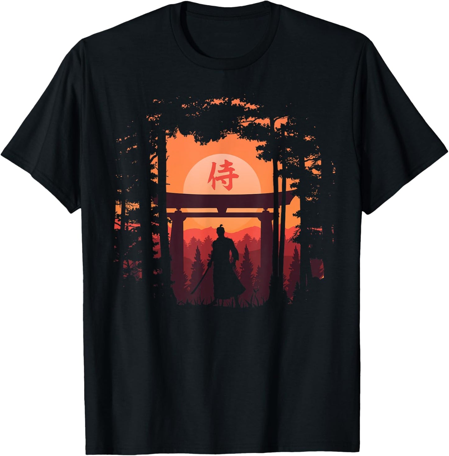 Japanese Samurai Warrior Japanese Swordmen T-Shirt - T-Shirt | Black