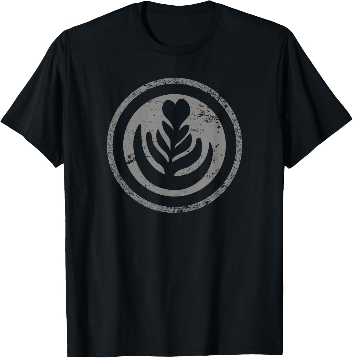 Vintage Latte Art, Funny Barista T-Shirt - T-Shirt | Black