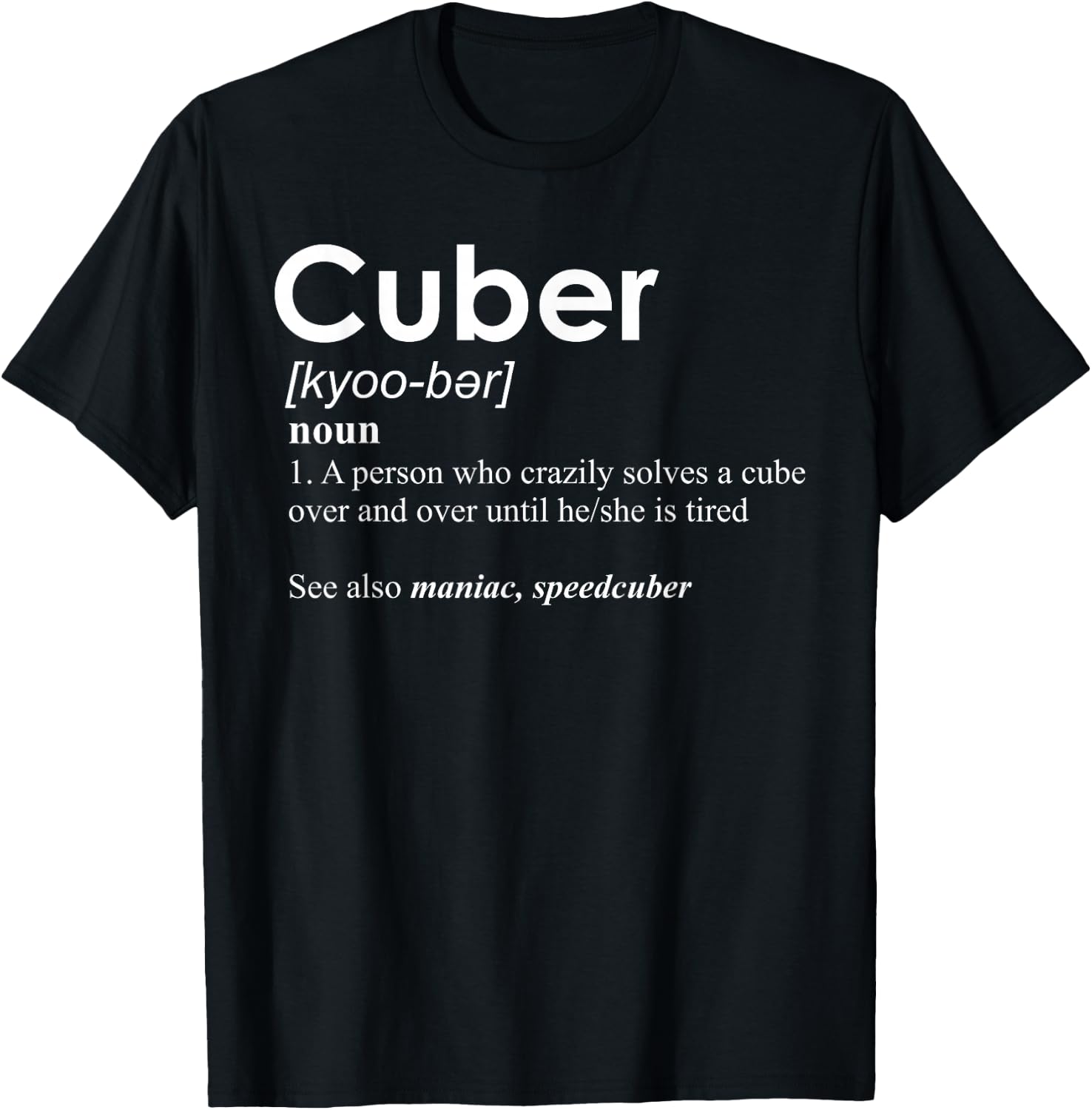 Competitive Puzzle Cuber Definition Speed Cubing Vintage T-Shirt - T-Shirt | Black