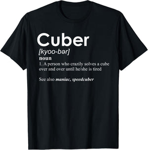 Competitive Puzzle Cuber Definition Speed Cubing Vintage T-Shirt - T-Shirt | Black