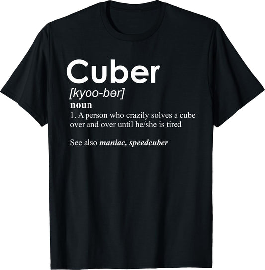 Competitive Puzzle Cuber Definition Speed Cubing Vintage T-Shirt - T-Shirt | Black