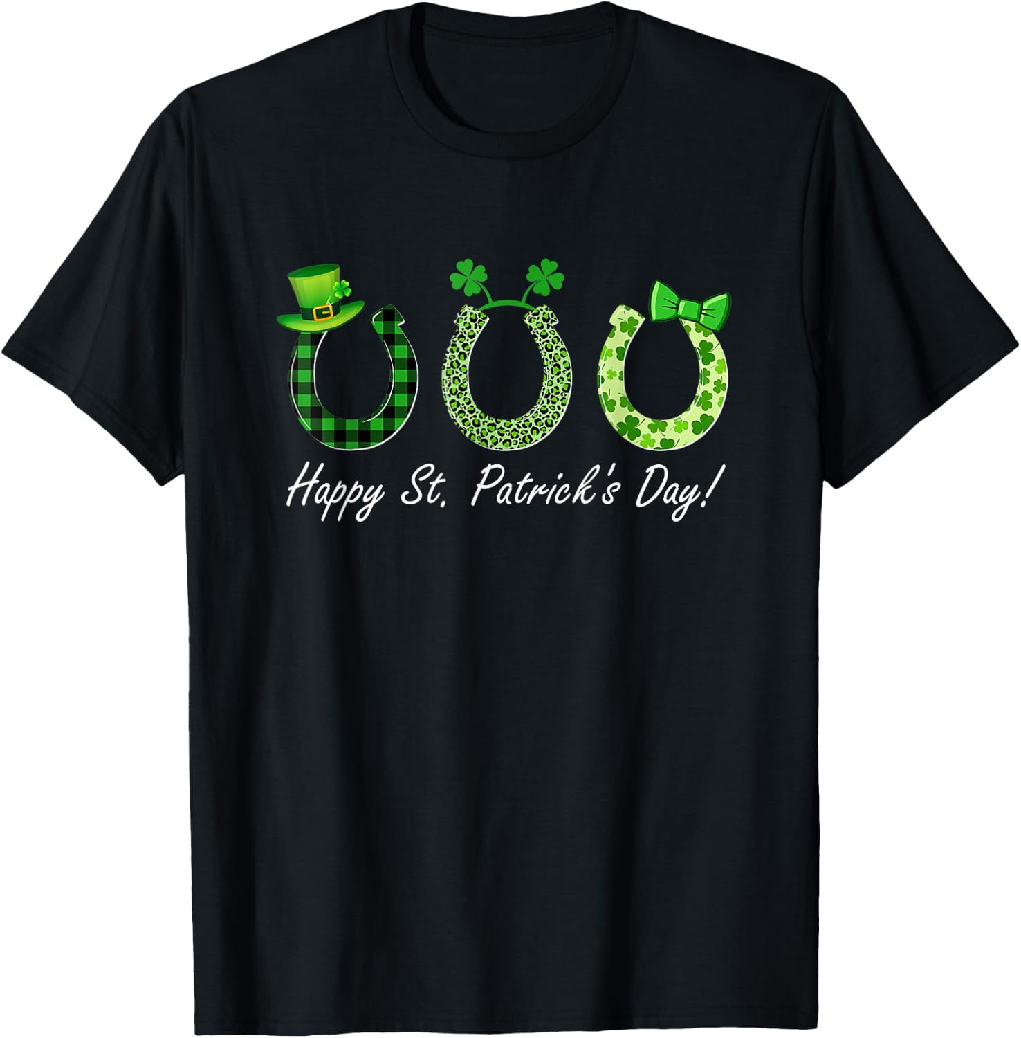 Leprechaun Horse Riding Animal Lover Farmer St Patrick's Day T-Shirt - T-Shirt | Black