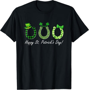 Leprechaun Horse Riding Animal Lover Farmer St Patrick's Day T-Shirt - T-Shirt | Black