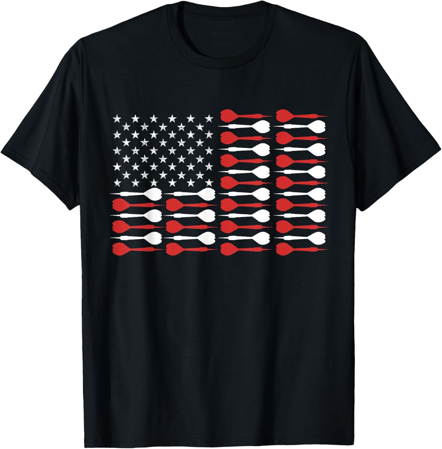 American Flag Darts Vintage US Patriot Dart Player Gift Women Men T-Shirt - T-Shirt | Black