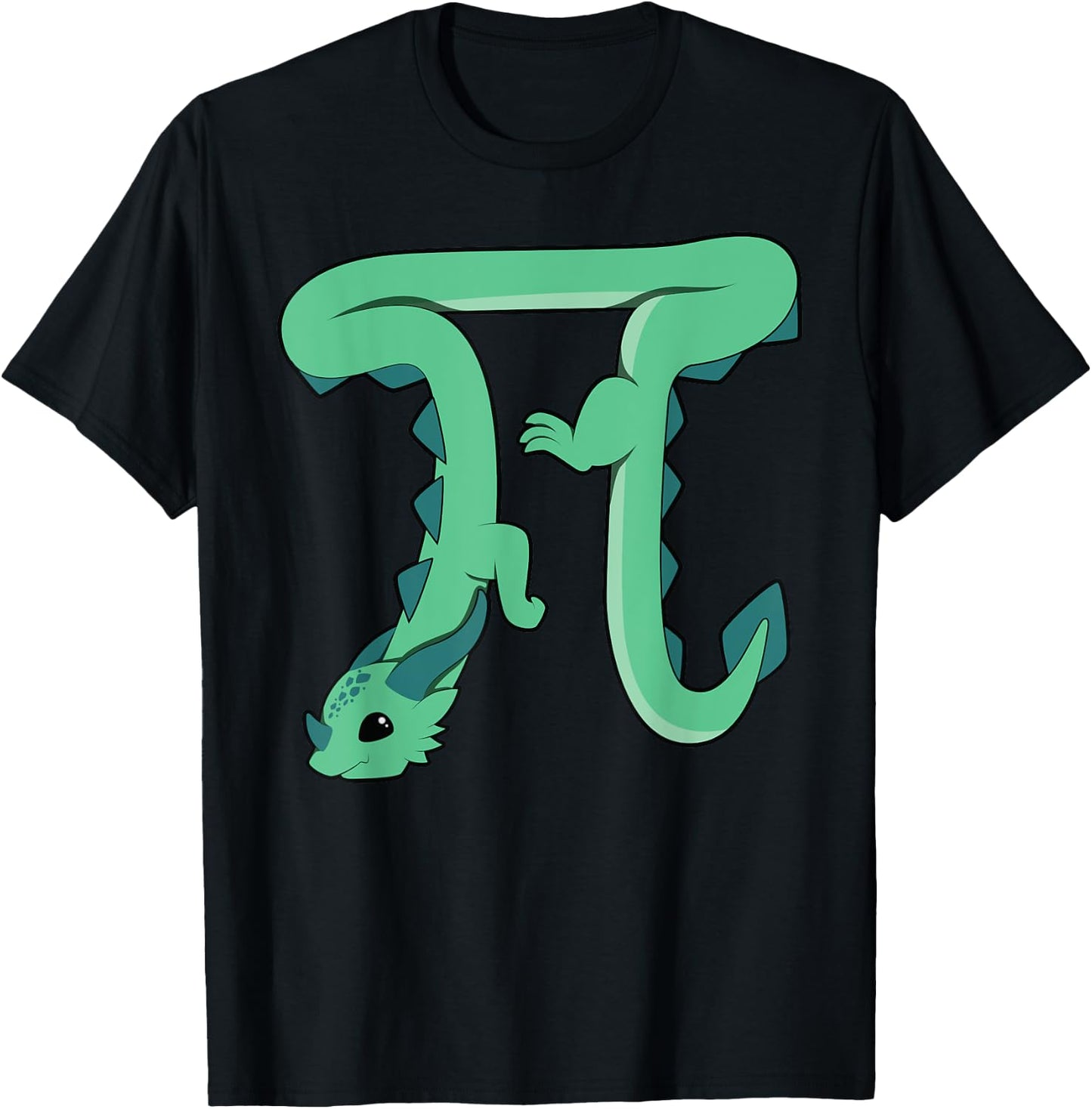 Dragon In The Shape Of Pi Math Teacher Women Girls Kids T-Shirt - T-Shirt | Black