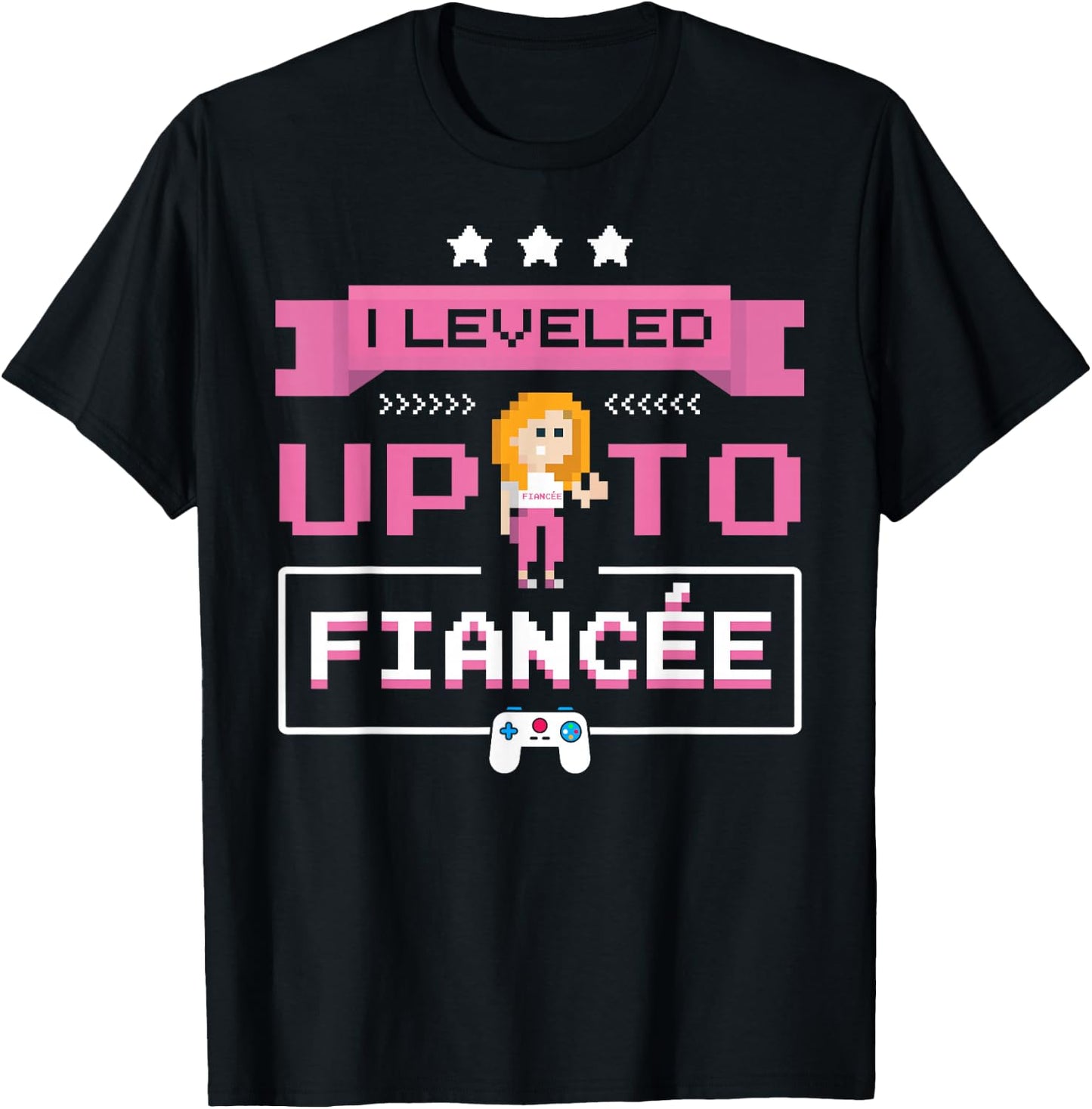 Engaged Couple Gaming Engagement Gamer Girlfriend Fiancee T-Shirt - T-Shirt | Black