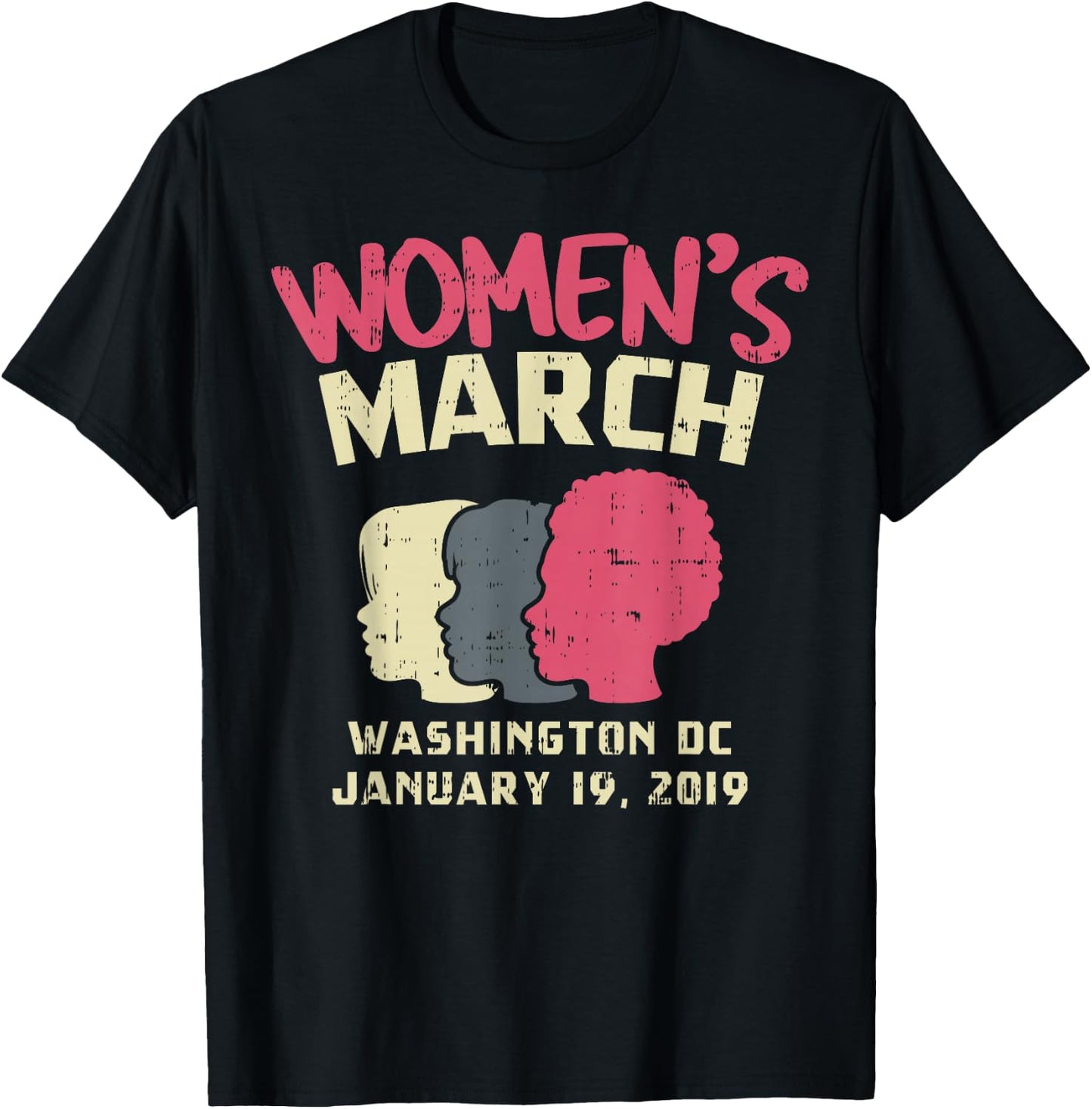 March Washington DC Shirt January 19 2019 Heads T-Shirt - T-Shirt | Black