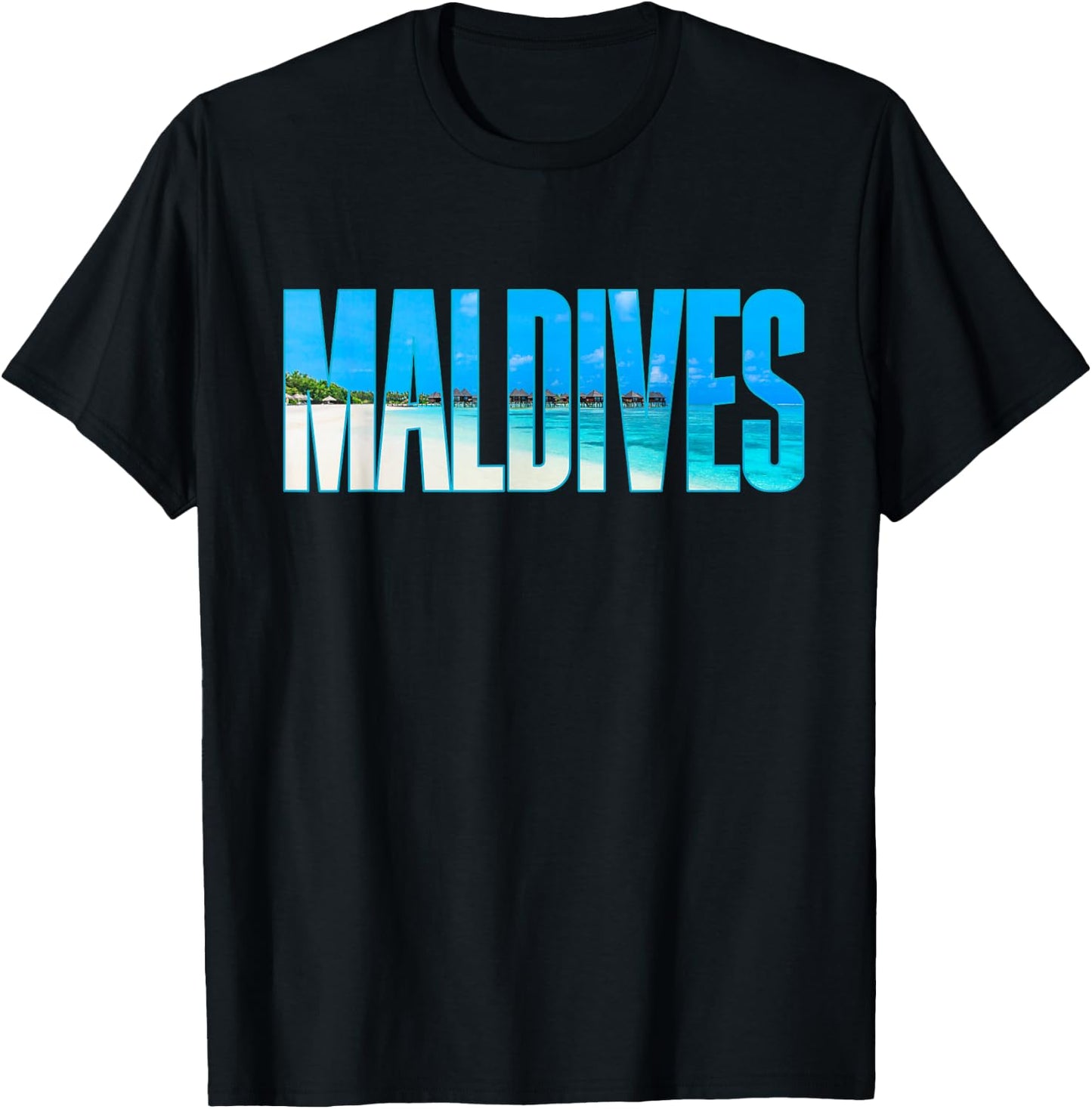 Maldives T Shirt Souvenir For Couple Or Family Summer Vacay T-Shirt - T-Shirt | Black