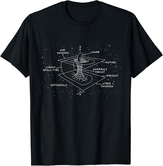 Astrophysics Gift - Time Curve Physics Worm Hole T-Shirt - T-Shirt | Black