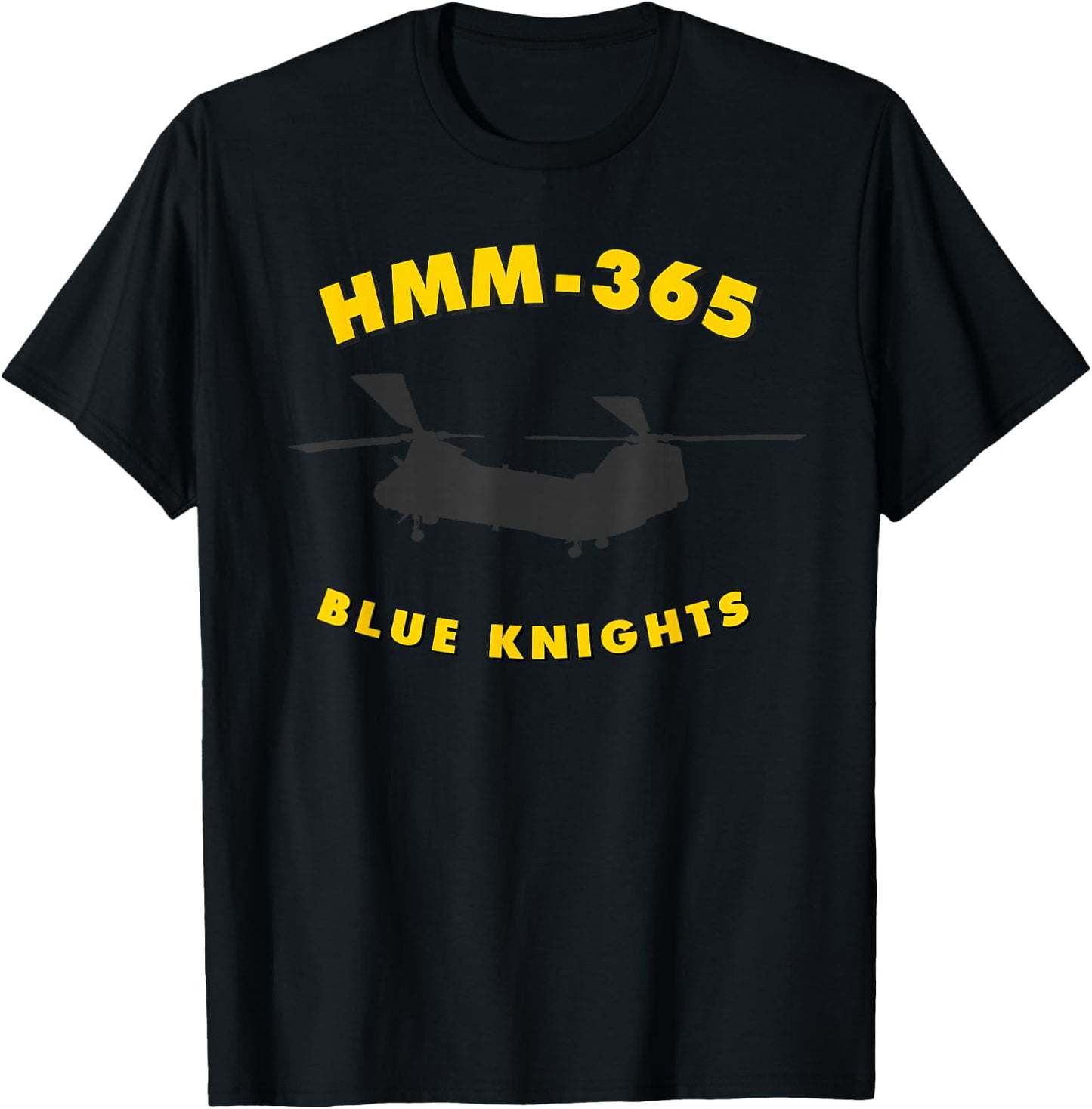 HMM-365 Helicopter Squadron CH-46 Sea Knight T-Shirt - T-Shirt | Black